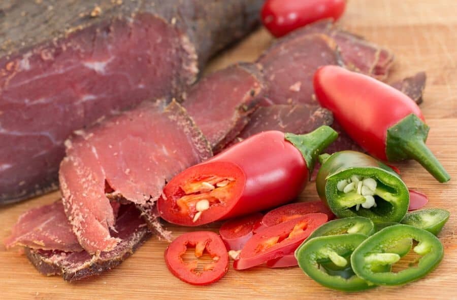 Dried meat and vegetables