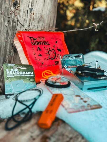 Survival Kit with Navigation, Signaling, and Field Survival Gear. Photo: Rigad