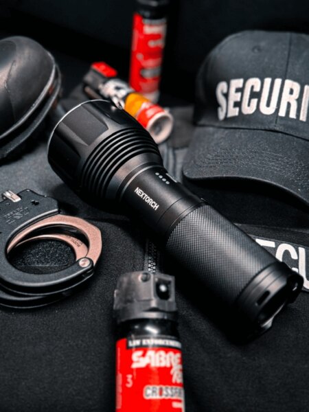 NexTorch® TA30C tactical flashlight in the field, ready for use. Photo: Rigad
