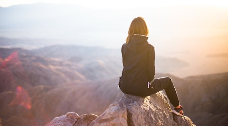 Woman on a rock 