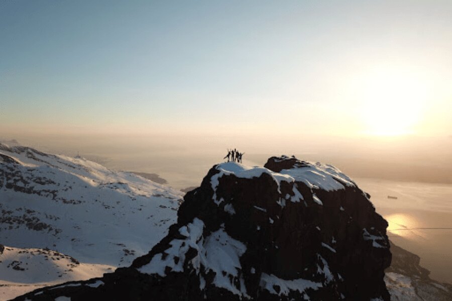 Winter mountains - a group of people