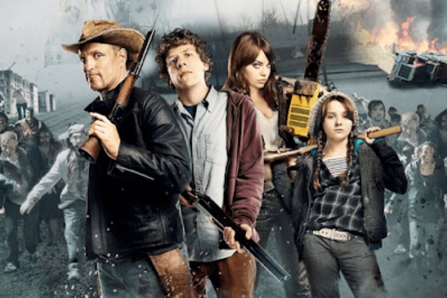 The movie Zombieland, postapo comedy. Source: ČSFD