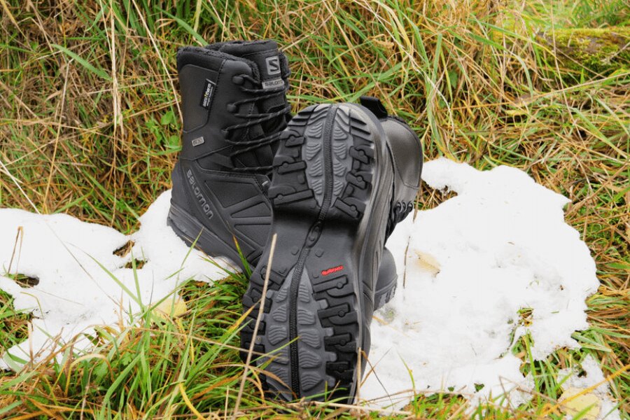 Winter boots Toundra Forces CSWP Salomon<sup>®</sup> – waterproof and insulated footwear with a distinct sole for walking in snow and wet terrain. Photo: Rigad