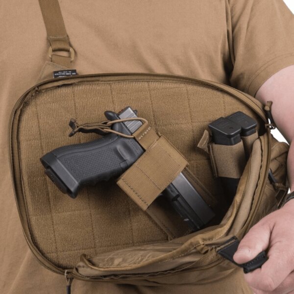 Velcro insert for a weapon and magazines inside the Helikon-Tex<sup>&reg;</sup> EDC Sling. Photo: Helikon-Tex