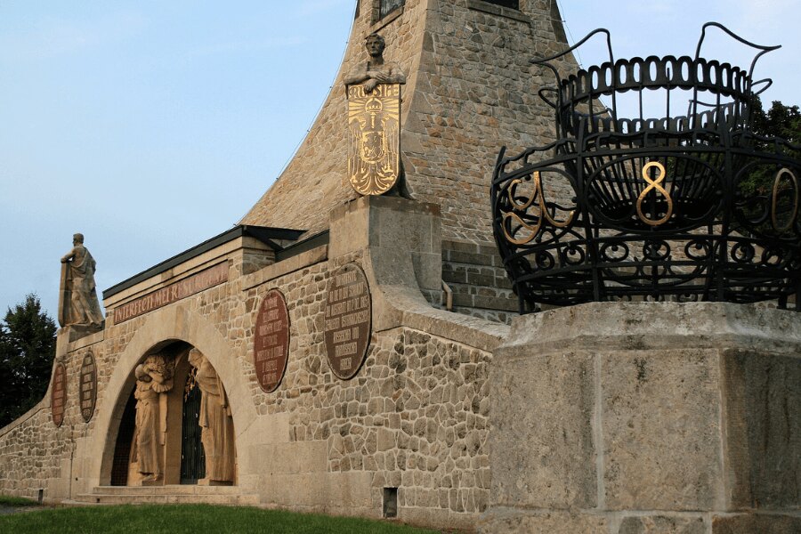 Peace Monument (Mohyla míru) near Austerlitz — architectural detail of the memorial commemorating the 1805 battle.