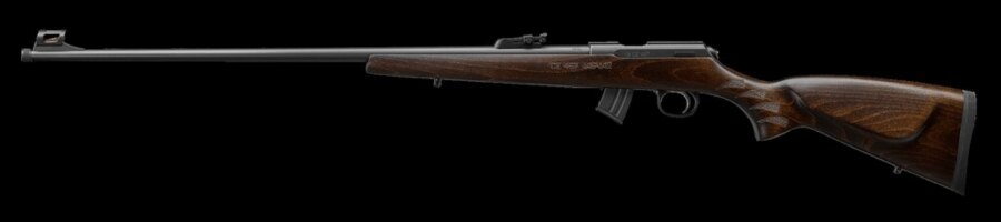 Classic bolt-action .22 LR rimfire rifle with a wooden stock. Photo: Rigad