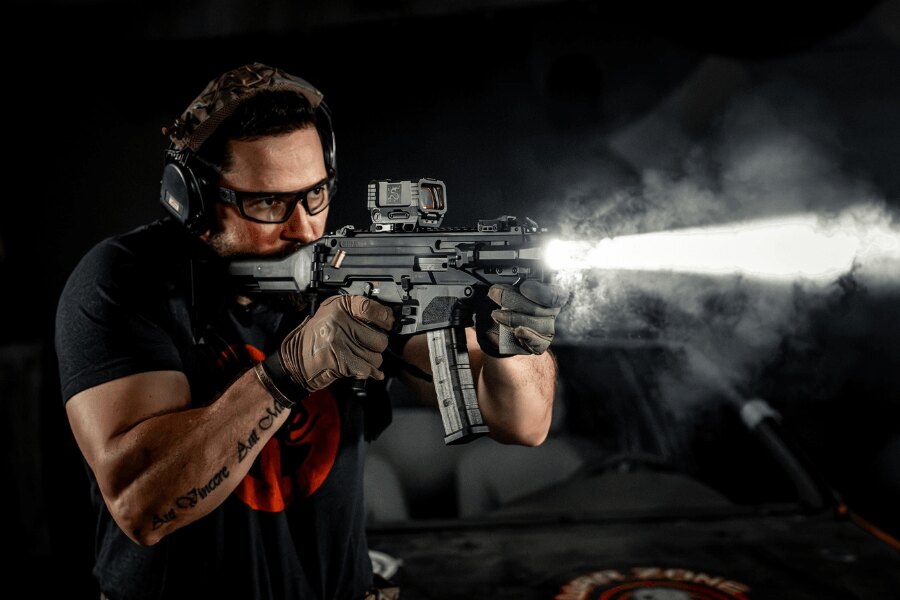 Holosun RAID rifle weapon light mounted on a PCC carbine