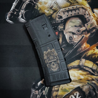 AR15 Magazine, 30 Rounds, 5.56×45 NATO – Magpul PMAG® with Skull Laser Engraving