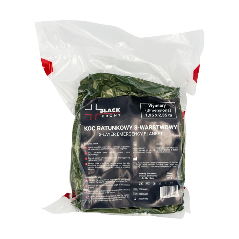 Black Front® Emergency Three-Layer Thermal Blanket