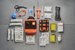 Black Front® PTR equipped car first aid kit