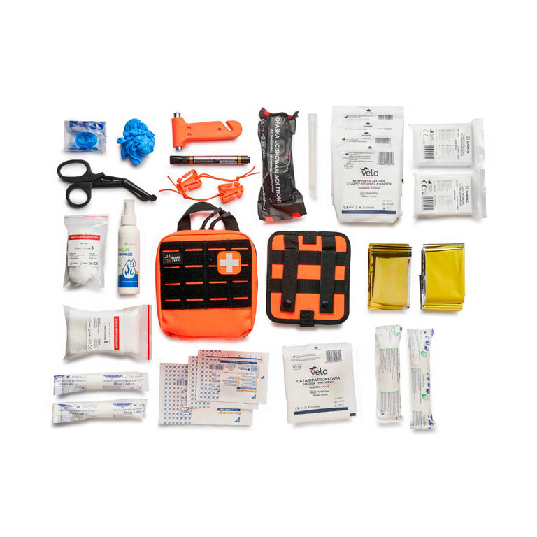 Black Front® PTR equipped car first aid kit