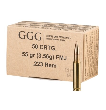 GGG® FMJ 223 Rem. cartridges / 55 grn / 50 pcs