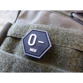 JTG® blood type patch 0 negative / hexagon