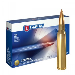 Lapua® Subsonic FMJBT Ammunition / .308 Win / 200 gr / 20 Rounds