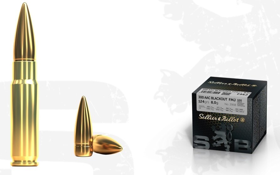 Náboje FMJ Sellier&Bellot® / 300 AAC Blackout / 8 g - 124 grs / 100 ks