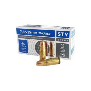Náboje Scorpio STV Arms® / FMJ CIP 7,62 x 25 Tokarev, 200 ks