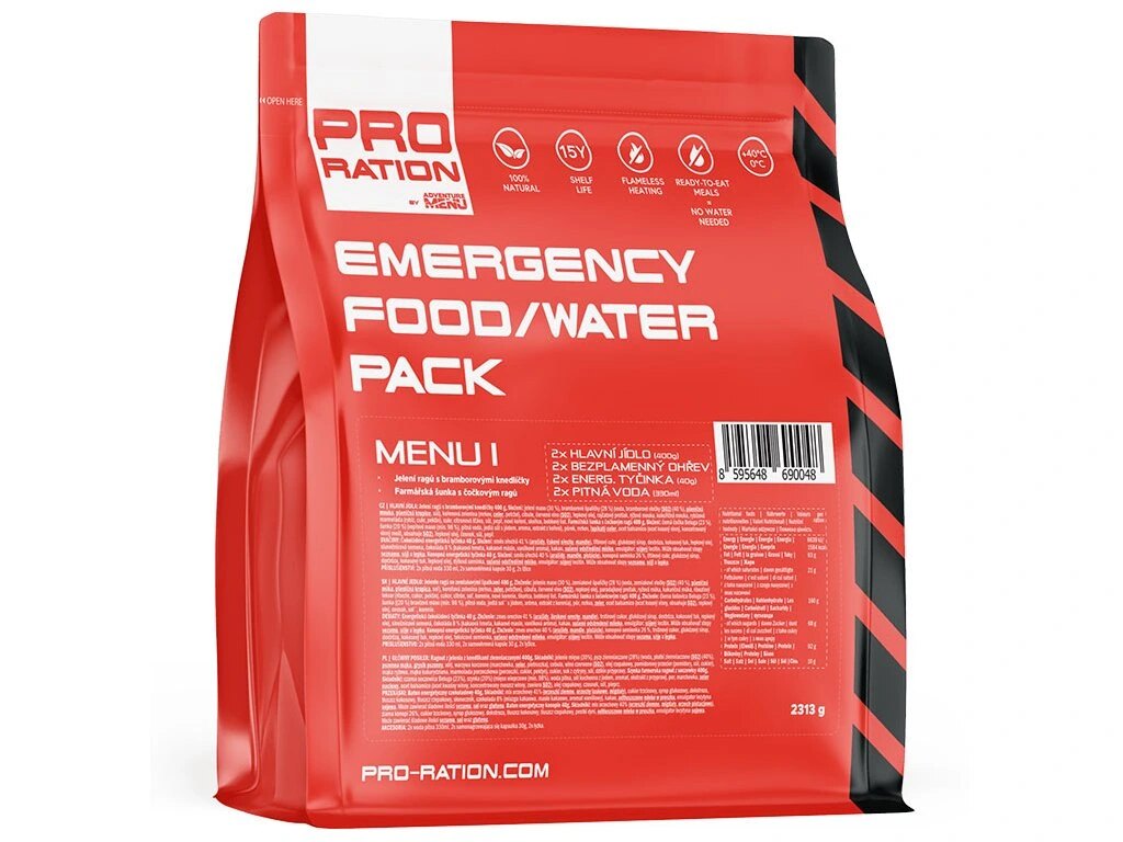 Pro Ration® Emergency Food / Water, MENU I