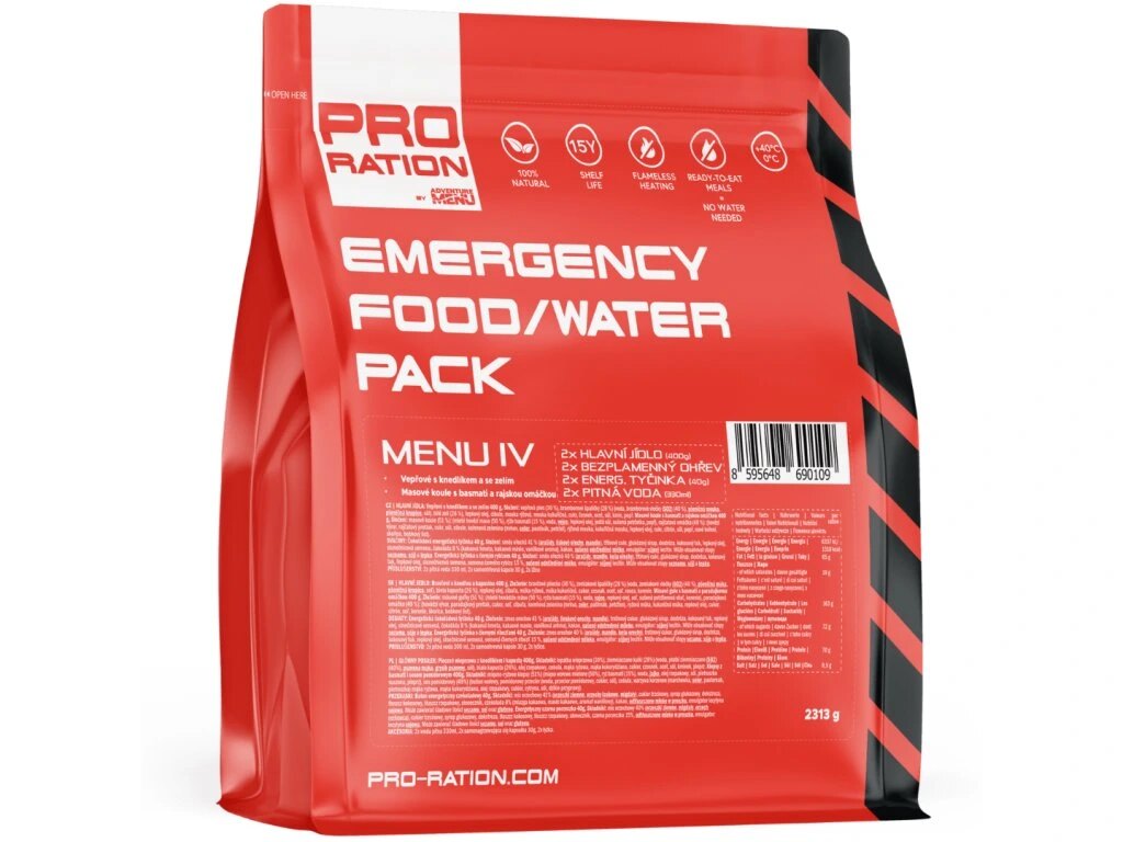 Pro Ration® Emergency Food / Water, MENU IV