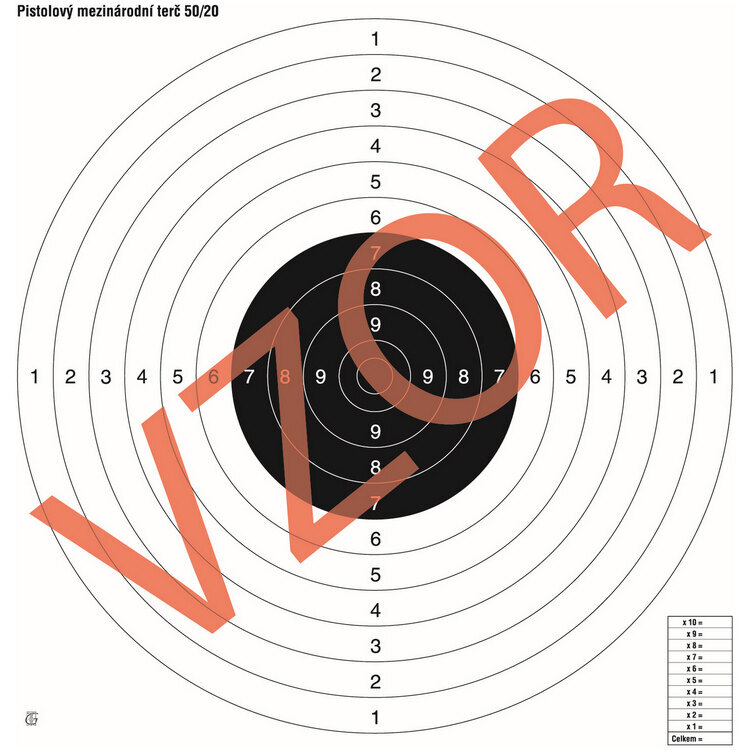 Rigad® International Pistol Target 50/20 / 10 pcs