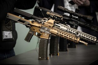 Schmeisser® AR15 S4F 10.5" CSS TIGER EYE semi-automatic rifle / caliber 223.Rem + Falke® LE GEN2 reflex sight