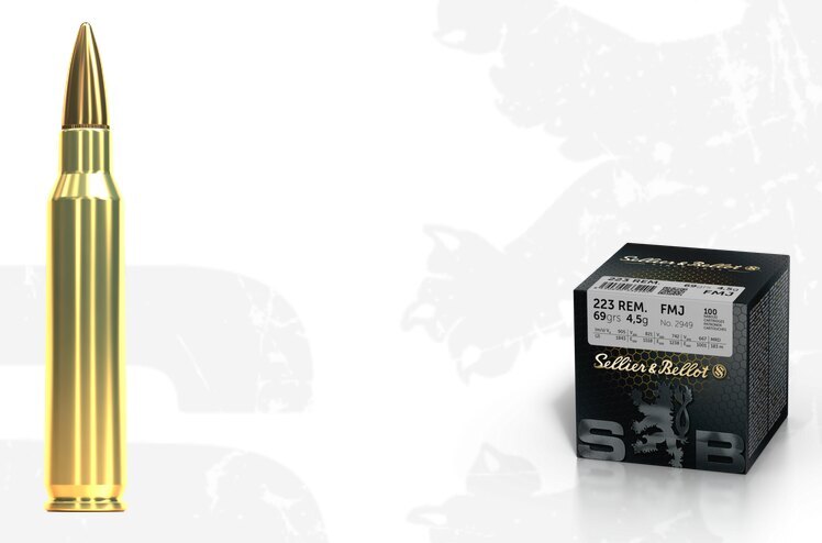 Sellier & Bellot® FMJ cartridges / .223 Rem / 4.5 g - 69 grs / 100 pcs