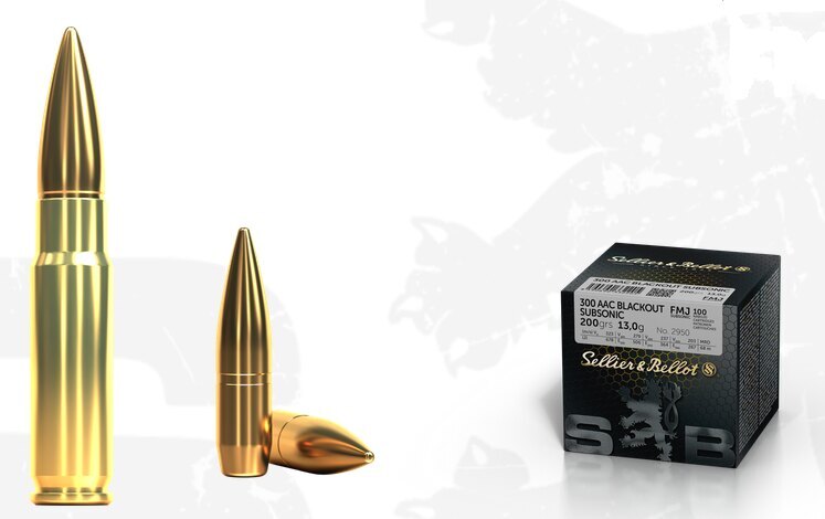 Sellier & Bellot® FMJ cartridges / .300 AAC Subsonic / 13 g - 200 grs / 100 pcs