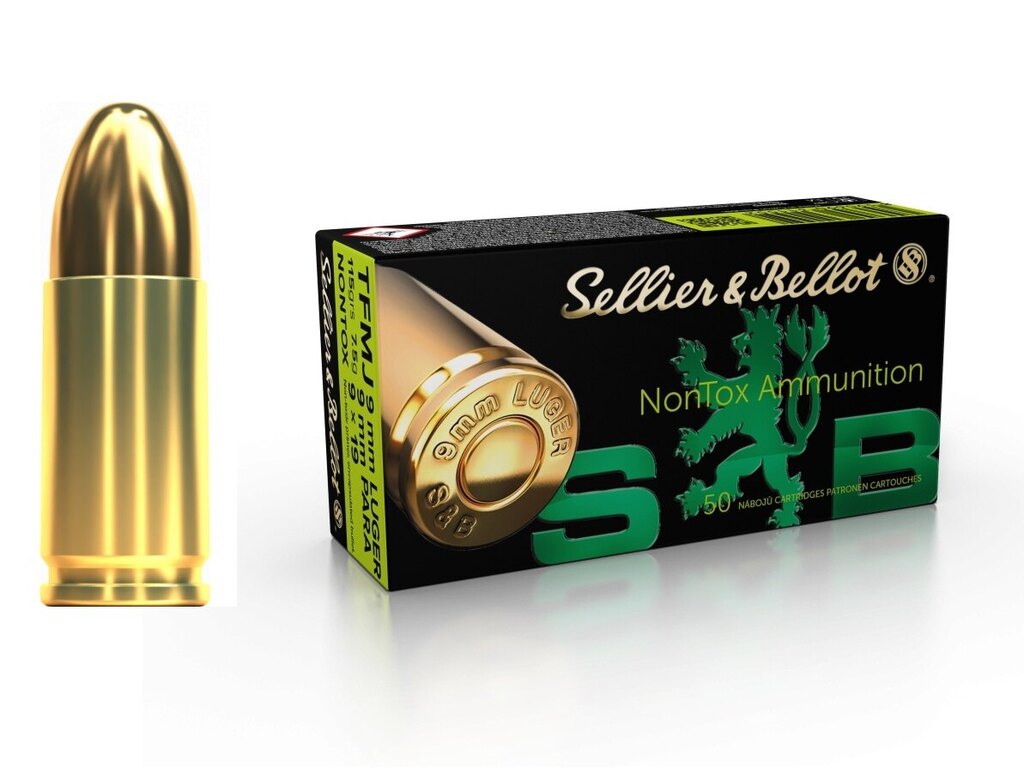 Sellier & Bellot® Nontox cartridges / 9 mm Luger / 7.5 g - 115 grs / 50 pcs