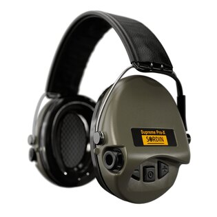 Sordin® Supreme Pro-X Electronic Earmuffs, Leather Headband