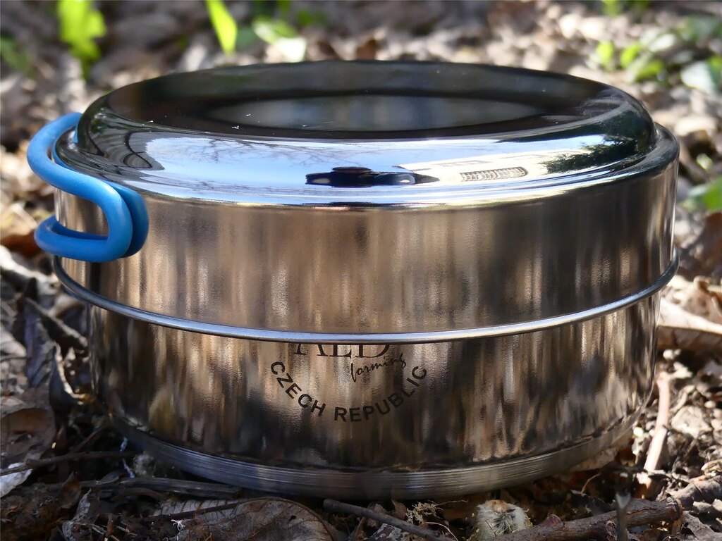 Stainless steel three-piece camping cookware ALB® MAKALU