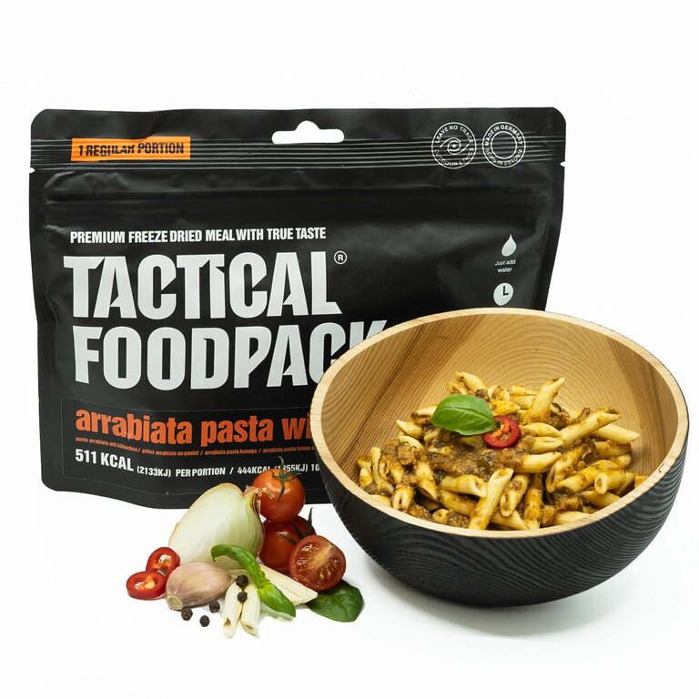 Tactical Foodpack® Arrabiata pasta with chicken dehydrated meal