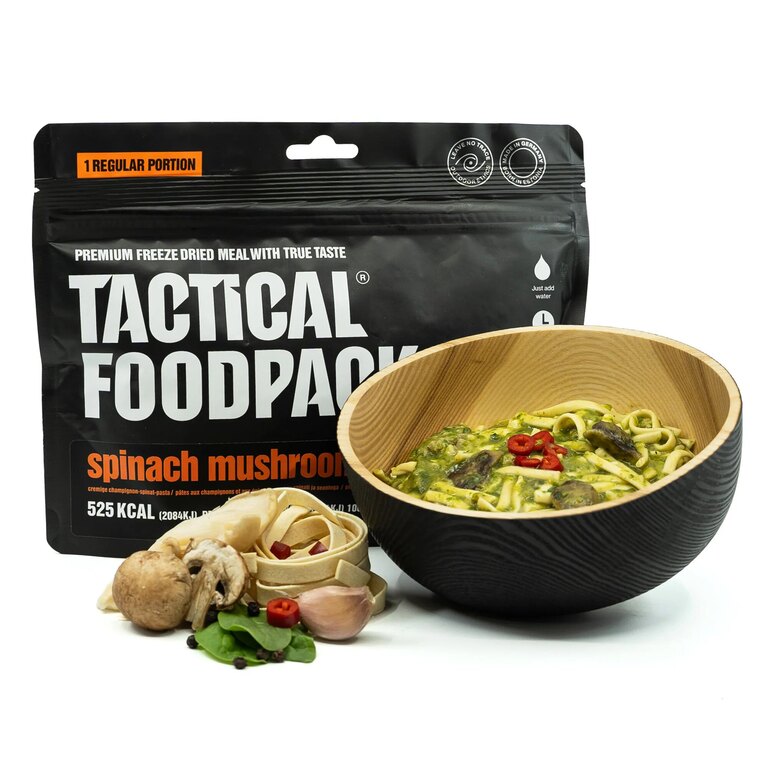 Tactical Foodpack® Pasta with spinach and mushrooms dehydrated meal