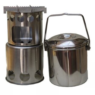 TBS Outdoor® Salamander Stove & Zebra Billy stainless steel cooking kit