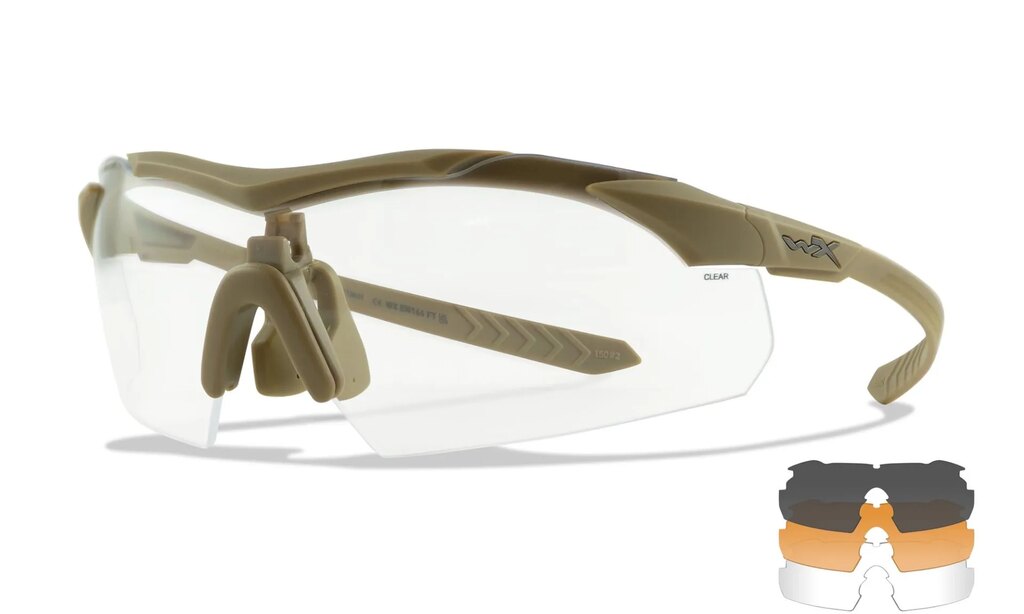 Wiley X® Vapor Comm 2.5 glasses, 3 lenses